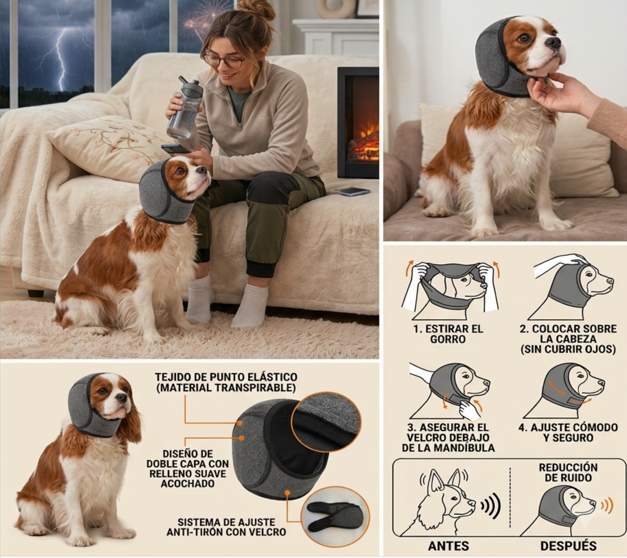 Gorro Antirruido para Perros | Protección frente al ruido