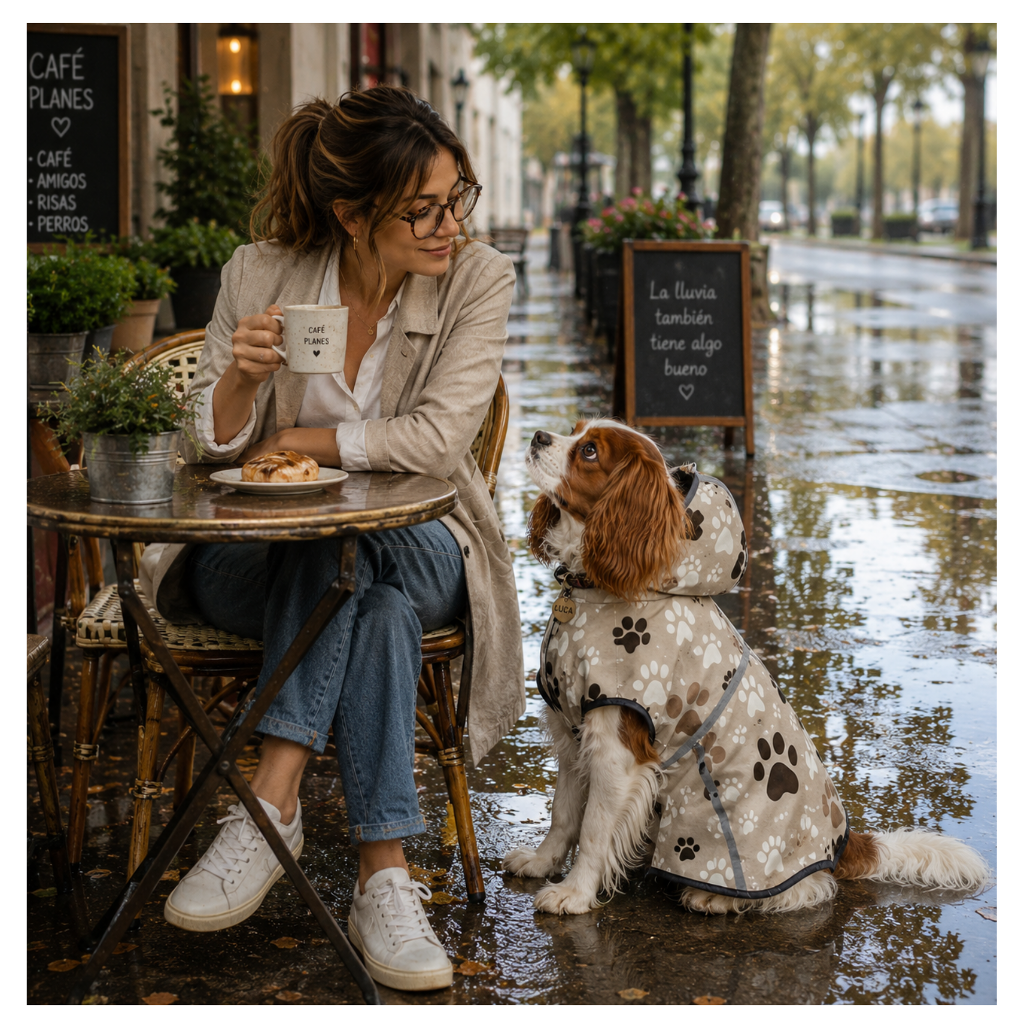 Impermeable con Capucha "Paw Shield": Protección y Seguridad en Días de Lluvia