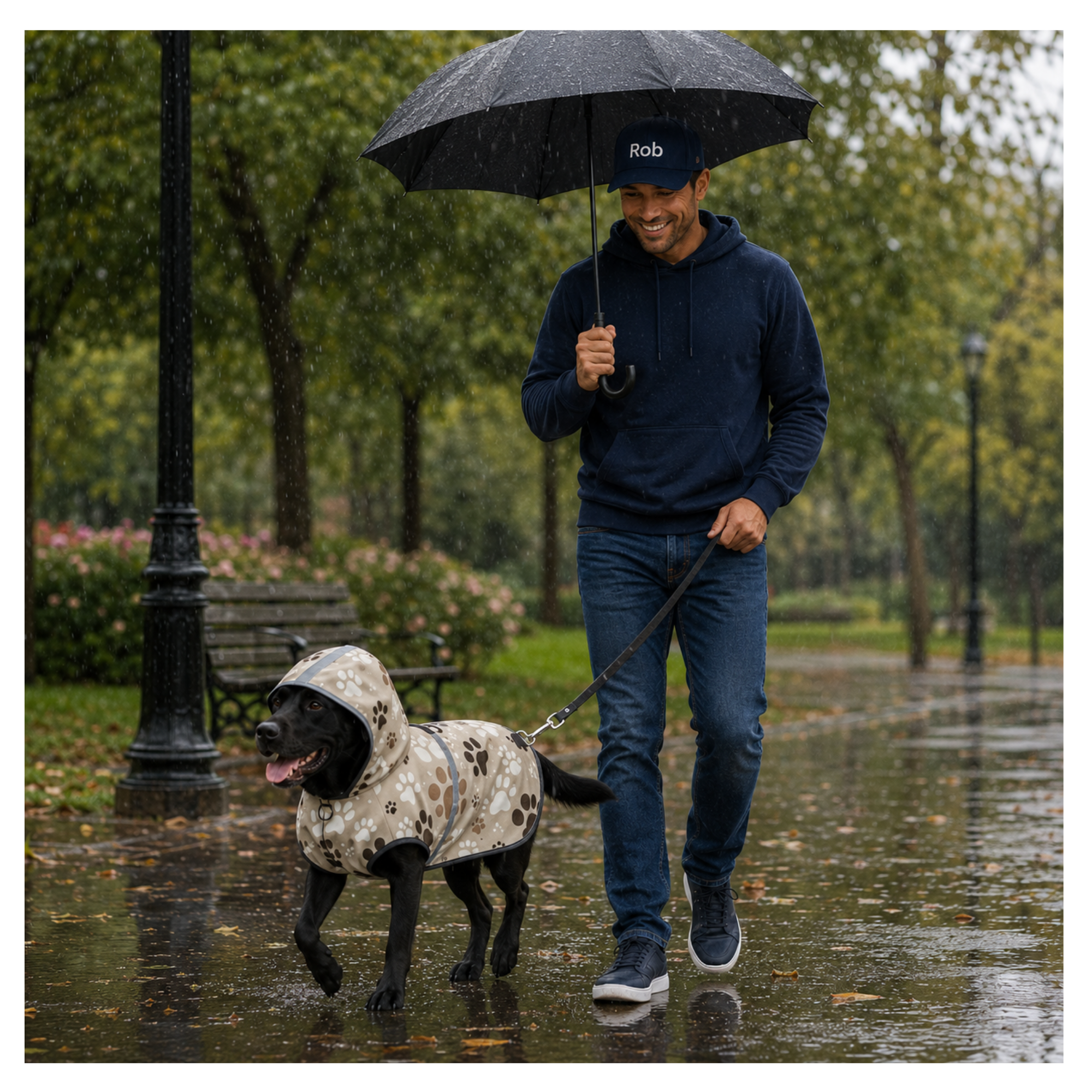 Impermeable con Capucha "Paw Shield": Protección y Seguridad en Días de Lluvia