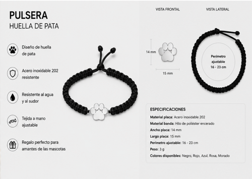 Kit "Regalo con Huella": Pulsera  y Llavero Dog Mom